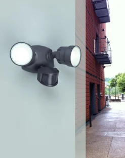 Led Außenleuchten|Moderne Außenleuchten*Eco-Light LED Deckenspot Sensor verstellbar IP54 Schwarz 5000 K