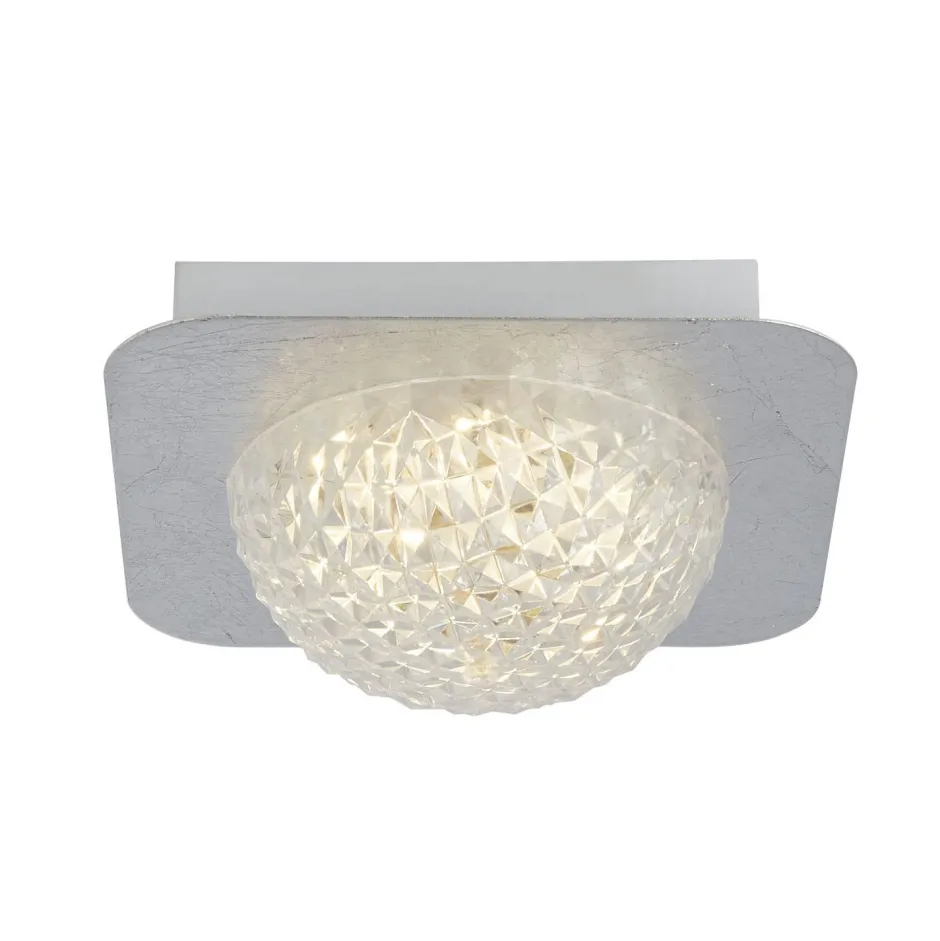 Flurlampen|Bürolampen*Searchlight LED Einbauspot in Silber Metall B:18 cm 600 lm Decke