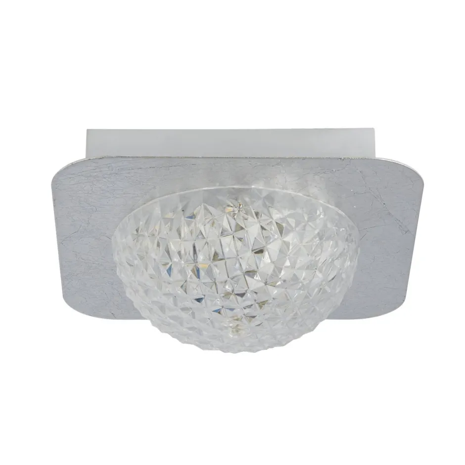 Flurlampen|Bürolampen*Searchlight LED Einbauspot in Silber Metall B:18 cm 600 lm Decke