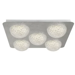Flurlampen|Bürolampen*Searchlight LED Einbauspot in Silber Metall L:43 cm 6 W 5-flammig
