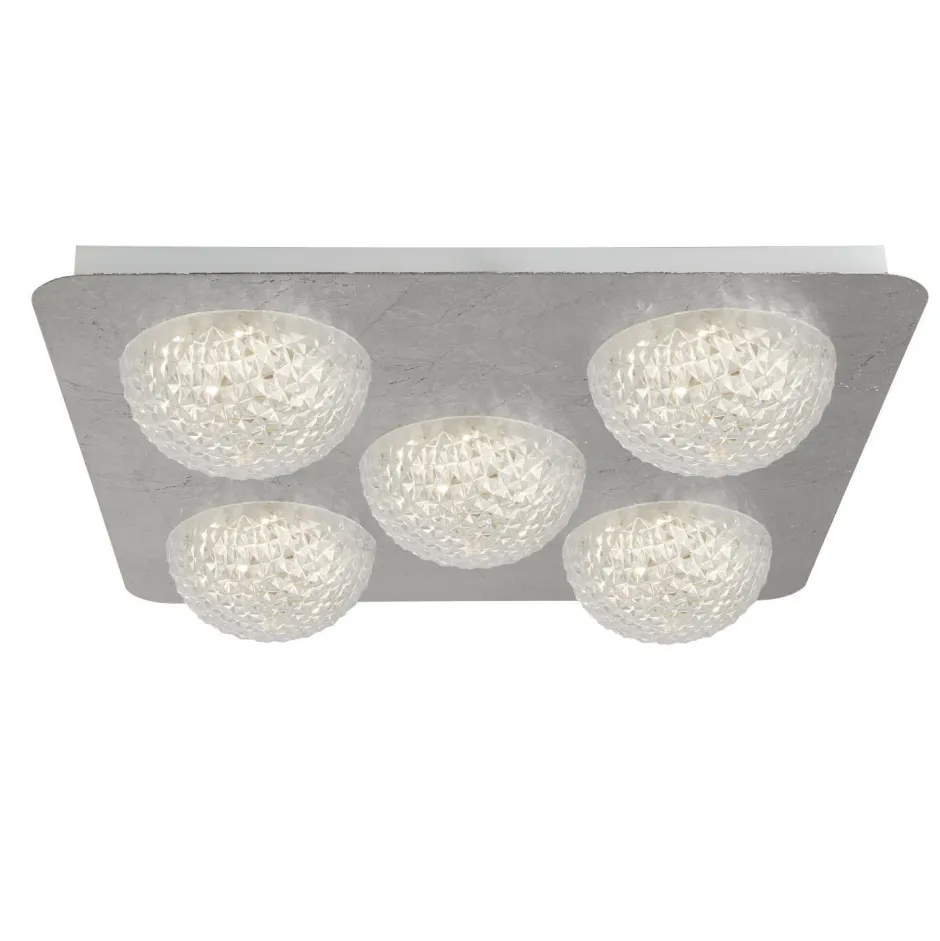 Flurlampen|Bürolampen*Searchlight LED Einbauspot in Silber Metall L:43 cm 6 W 5-flammig