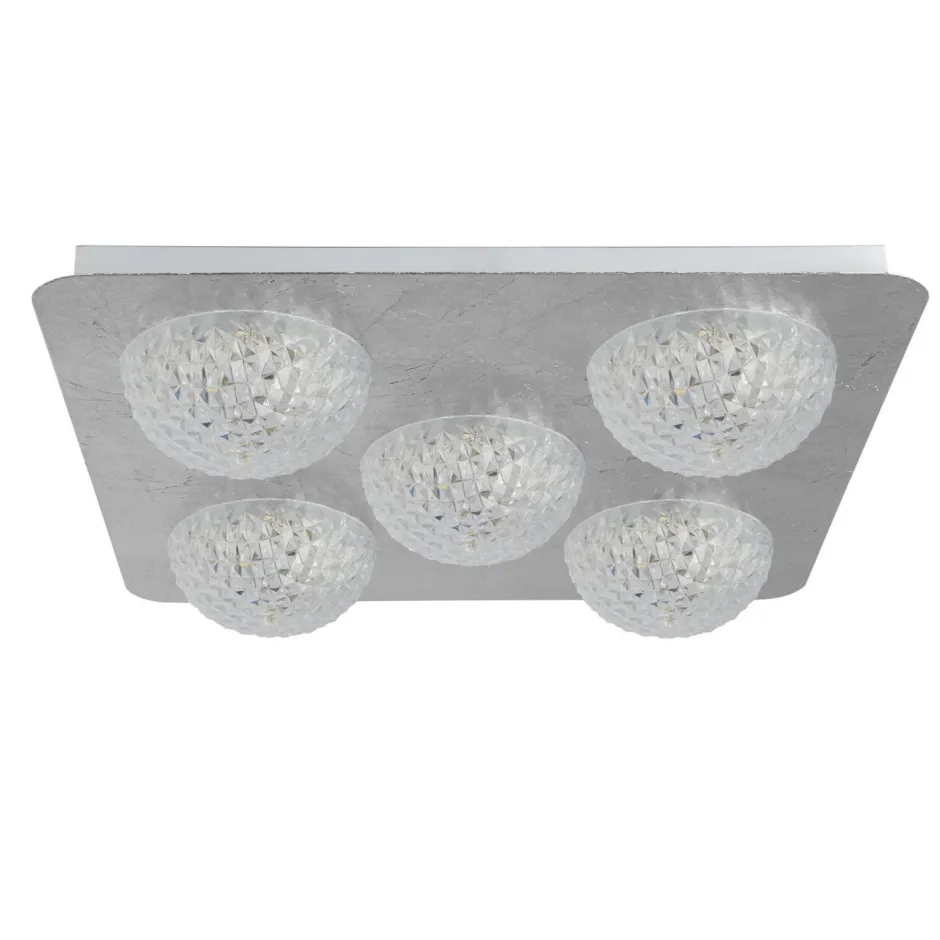 Flurlampen|Bürolampen*Searchlight LED Einbauspot in Silber Metall L:43 cm 6 W 5-flammig