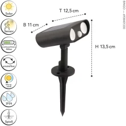 Eco-Light LED Erdspießstrahler mit Bewegungsmelder IP54 flexibel< Led Außenleuchten|Fassadenstrahler