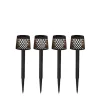Newgarden LED Gartenleuchte Erdspieß 4er Set Solar Akku IP44 Schwarz< Metall Lampen|Solarleuchten