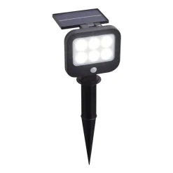 Solarleuchten|Led Außenleuchten*Searchlight LED Gartenleuchte Erdspieß Solar IP44 verstellbar Schwarz