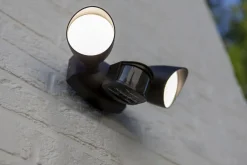 Metall Lampen|Led Außenleuchten*Eco-Light LED Gartenspot Aluminium Bewegungssensor IP54 flexibel