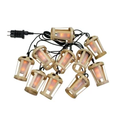 Newgarden LED Girlande außen mit Stecker IP44 2000 K Bambus 5m< Außenlichterketten|Dekolampen Außen