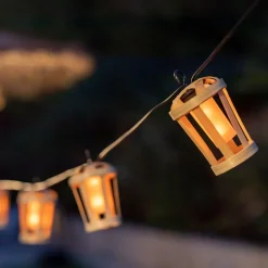 Newgarden LED Girlande außen mit Stecker IP44 2000 K Bambus 5m< Außenlichterketten|Dekolampen Außen