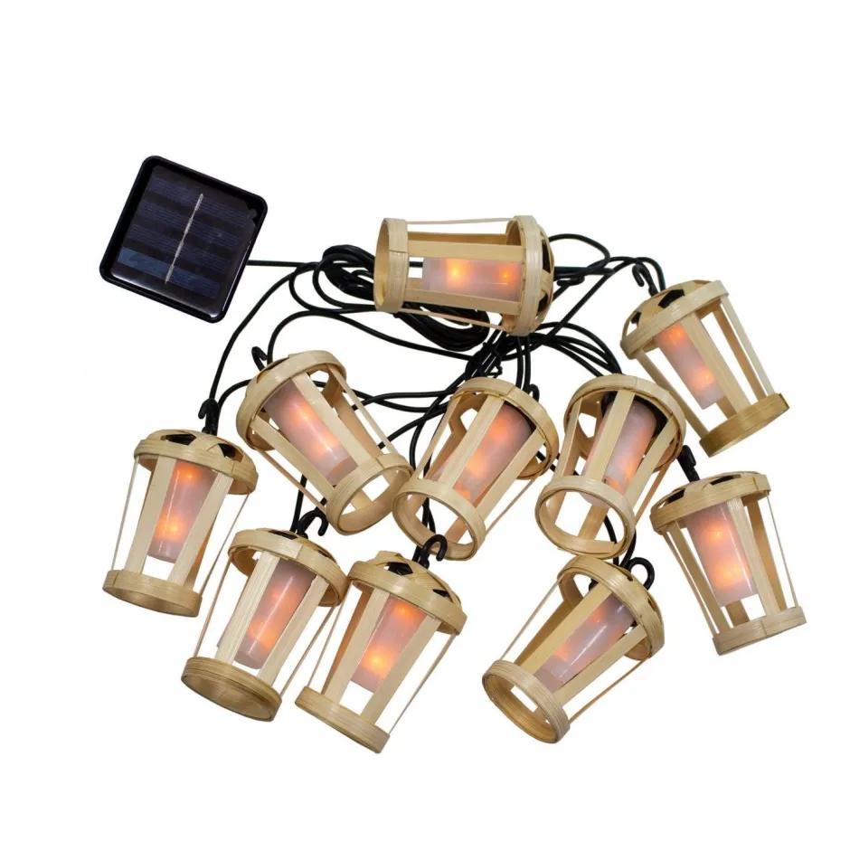 Newgarden LED Girlande Garten Solar 5m lang IP44 2000 K Bambus< Außenlichterketten|Solarleuchten