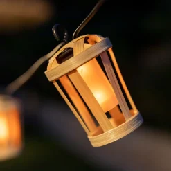 Newgarden LED Girlande Garten Solar 5m lang IP44 2000 K Bambus< Außenlichterketten|Solarleuchten