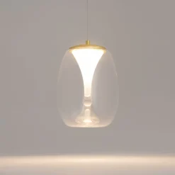 Maytoni LED Hängelampe Aluminium Glas D: 20 cm rund in Gold< Hängelampen|Led Lampen