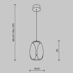 Maytoni LED Hängelampe Aluminium Glas D: 20 cm rund in Gold< Hängelampen|Led Lampen