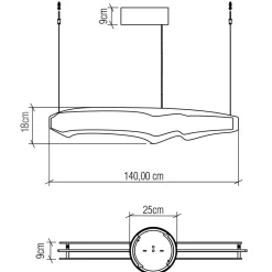 Elstead LED Hängelampe Esstisch Teakholz Furnier 140 cm lang XXL< Hängelampen|Bürolampen