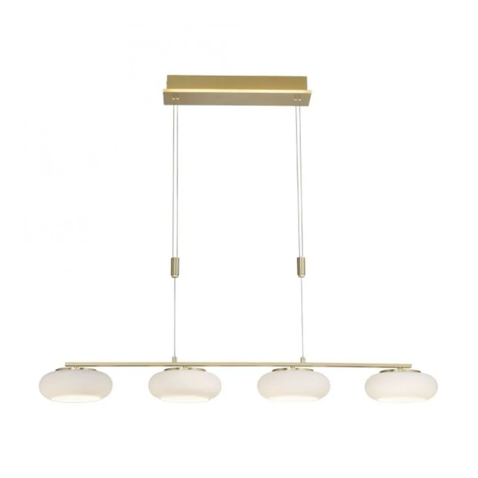 Hängelampen|Bürolampen*Paul Neuhaus LED Hängelampe Glas 108 cm Fernbedienung in Messing