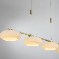 Hängelampen|Bürolampen*Paul Neuhaus LED Hängelampe Glas 108 cm Fernbedienung in Messing
