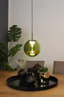 Hängelampen|Led Lampen*Eco-Light LED Hängelampe Glas Aluminium Schwarz Grün Ø15 cm 10 W