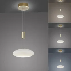 Hängelampen|Bürolampen*Paul Neuhaus LED Hängelampe Glas in Messing dimmbar Fernbedienung