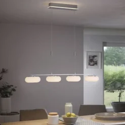 Paul Neuhaus LED Hängelampe Glas in Stahl 108 cm 38 W Fernbedienung< Hängelampen|Bürolampen
