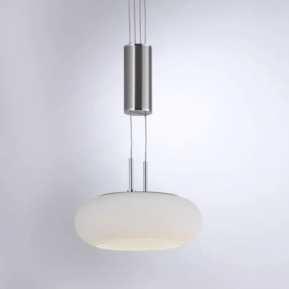 Paul Neuhaus LED Hängelampe Glas in Stahl L:44 cm 3550 lm dimmbar< Hängelampen|Bürolampen
