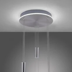 Paul Neuhaus LED Hängelampe Glas in Stahl L:44 cm 3550 lm dimmbar< Hängelampen|Bürolampen