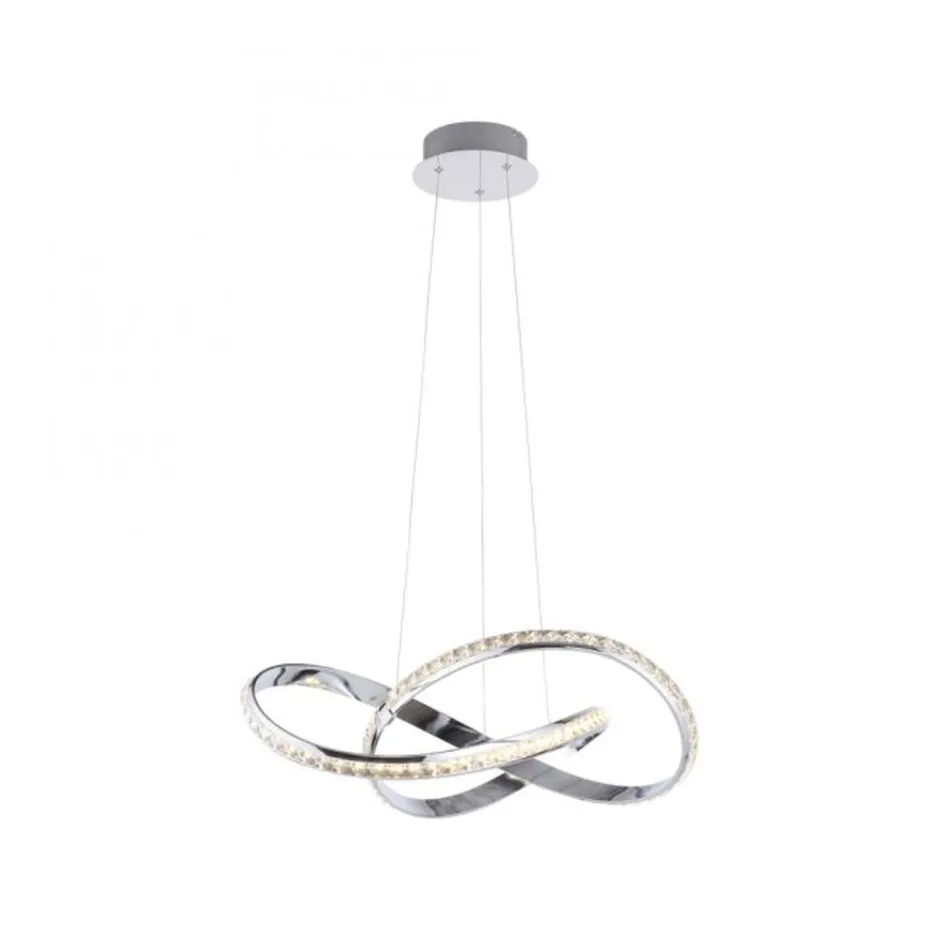 Paul Neuhaus LED Hängelampe in Chrom dimmbar 30 W L:57 cm elegant< Hängelampen|Bürolampen