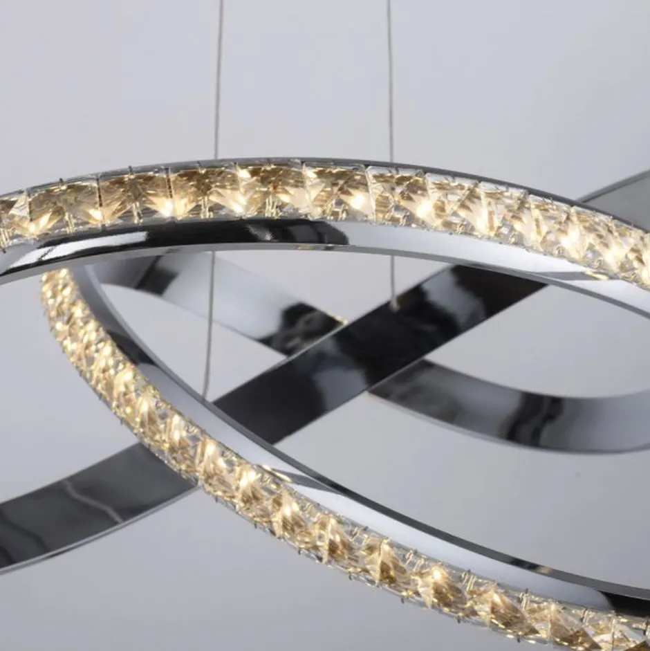 Paul Neuhaus LED Hängelampe in Chrom dimmbar 30 W L:57 cm elegant< Hängelampen|Bürolampen