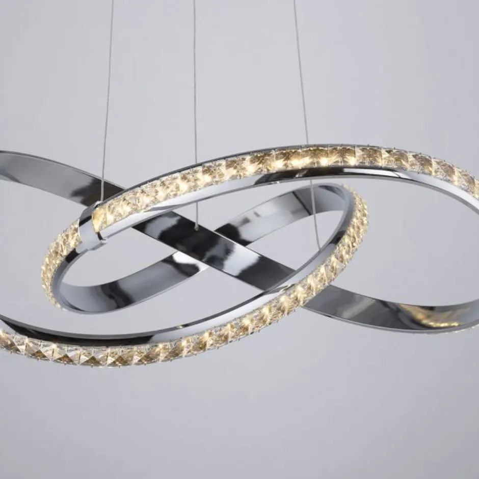 Paul Neuhaus LED Hängelampe in Chrom dimmbar 30 W L:57 cm elegant< Hängelampen|Bürolampen