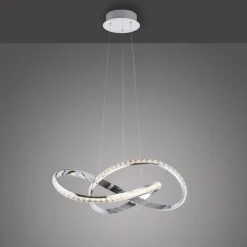 Paul Neuhaus LED Hängelampe in Chrom dimmbar 30 W L:57 cm elegant< Hängelampen|Bürolampen