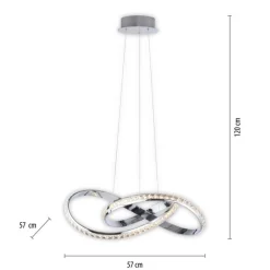 Paul Neuhaus LED Hängelampe in Chrom dimmbar 30 W L:57 cm elegant< Hängelampen|Bürolampen