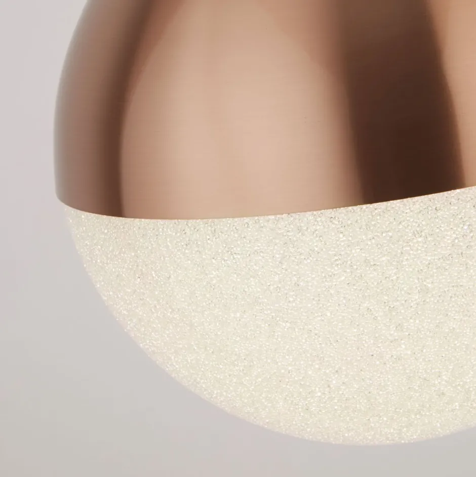 Searchlight LED Hängelampe Kupfer Ø 25 cm rund Glas Metall 4000 K< Led Lampen|Hängelampen