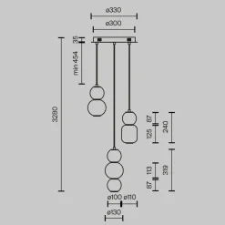 Maytoni LED Hängelampe Metall Rauchglas 38 cm breit 4000 lm INA< Led Lampen|Bürolampen
