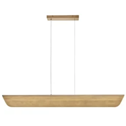 Hängelampen|Led Lampen*Elstead LED Hängelampe Metall Riffelglas L: 116,8 cm Modern in Messing