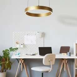 Hängelampen|Led Lampen*Searchlight LED Hängelampe Metall rund Ø 44 cm in Gold