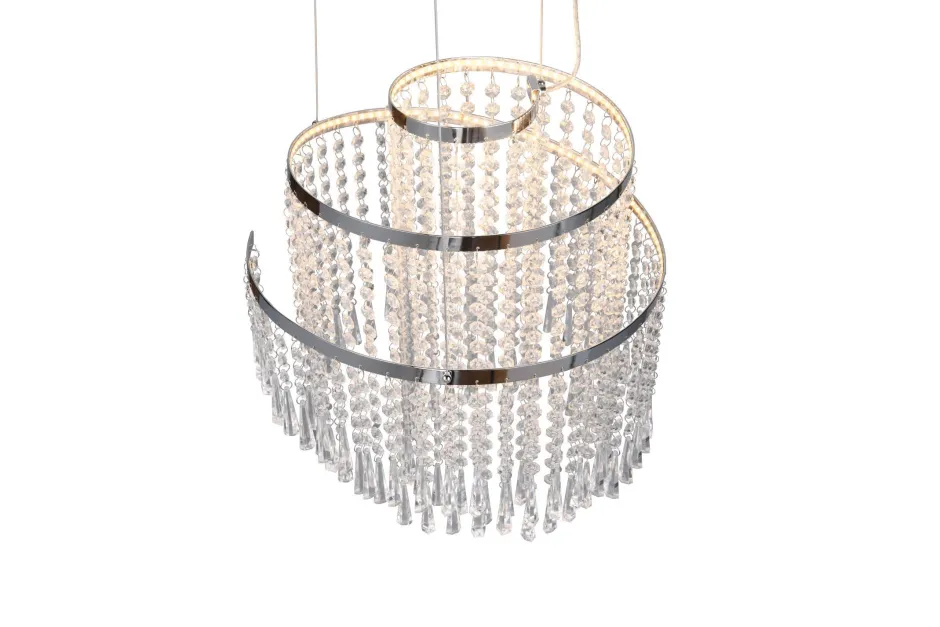 Hängelampen|Wohnzimmerlampen*Trio Reality LED Hängelampe mit Fernbedienung dimmbar Chrom Acryl