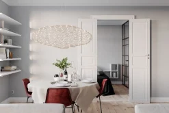 By Rydéns LED Hängelampe Modern 115 cm lang Draht Schirm in Gold< Hängelampen|Led Lampen