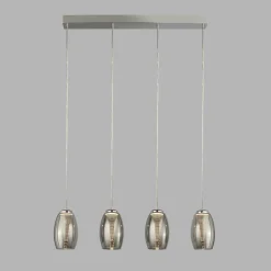 Searchlight LED Hängelampe Rauchglas 4-flammig B: 75,5 cm 3000 K< Hängelampen|Led Lampen