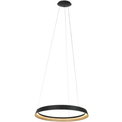 Steinhauer LED Hängelampe rund Schwarz B:60 cm 50 W 2700 K elegant< Hängelampen|Led Lampen