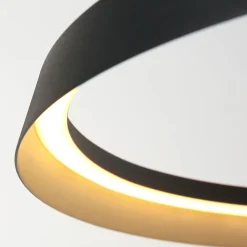 Steinhauer LED Hängelampe rund Schwarz B:60 cm 50 W 2700 K elegant< Hängelampen|Led Lampen