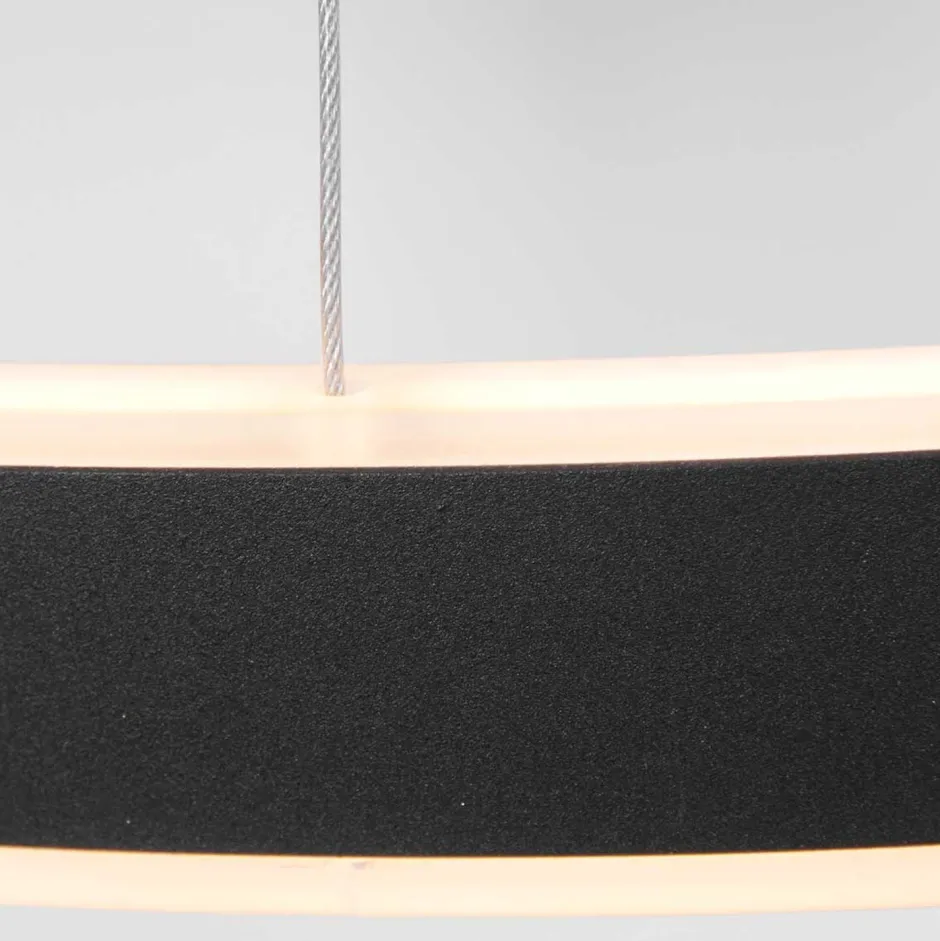 Hängelampen|Led Lampen*Steinhauer LED Hängelampe Schwarz Ø60 cm rund 42 W 2700 K stilvoll