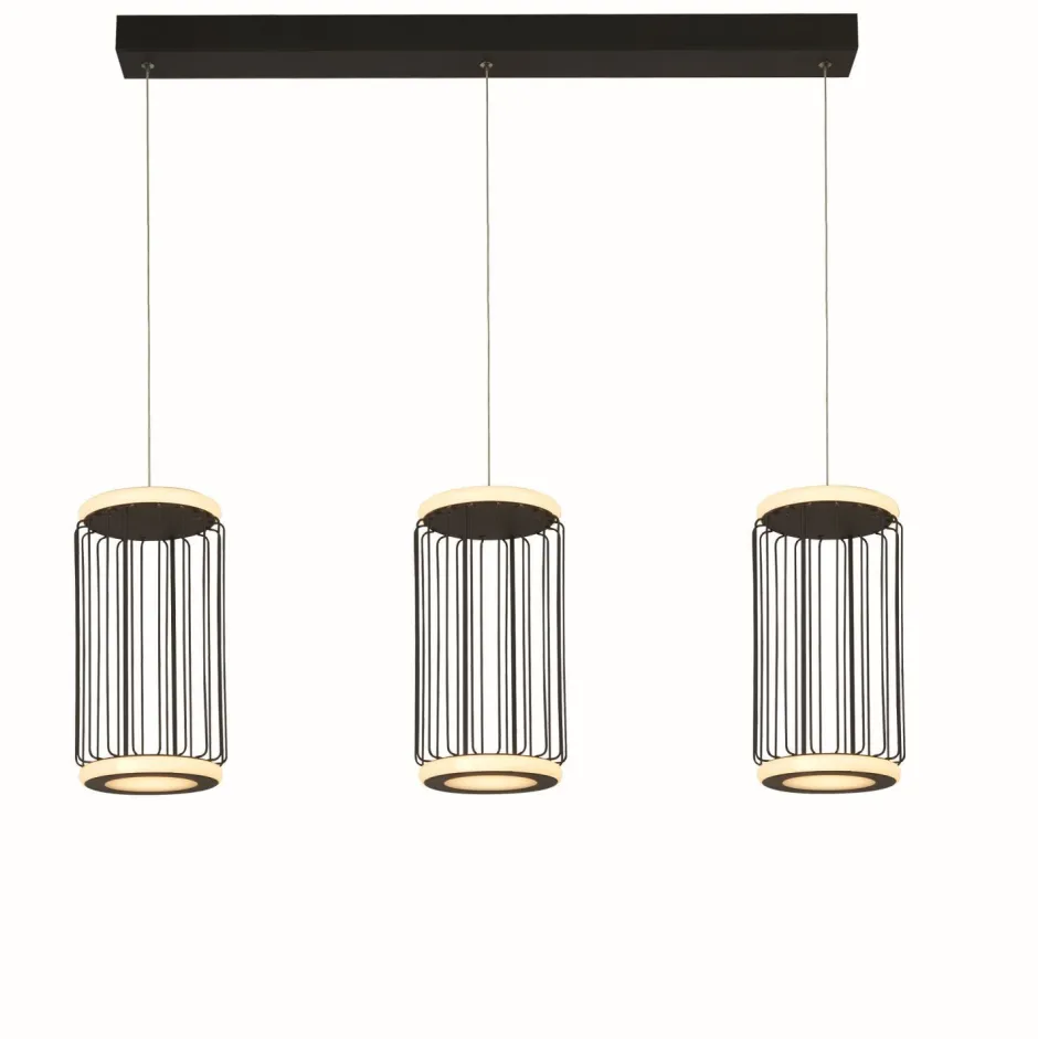 Hängelampen|Led Lampen*Searchlight LED Hängelampe Schwarz Weiß Metall 3000 K 996 lm B: 90 cm