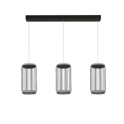 Hängelampen|Led Lampen*Searchlight LED Hängelampe Schwarz Weiß Metall 3000 K 996 lm B: 90 cm