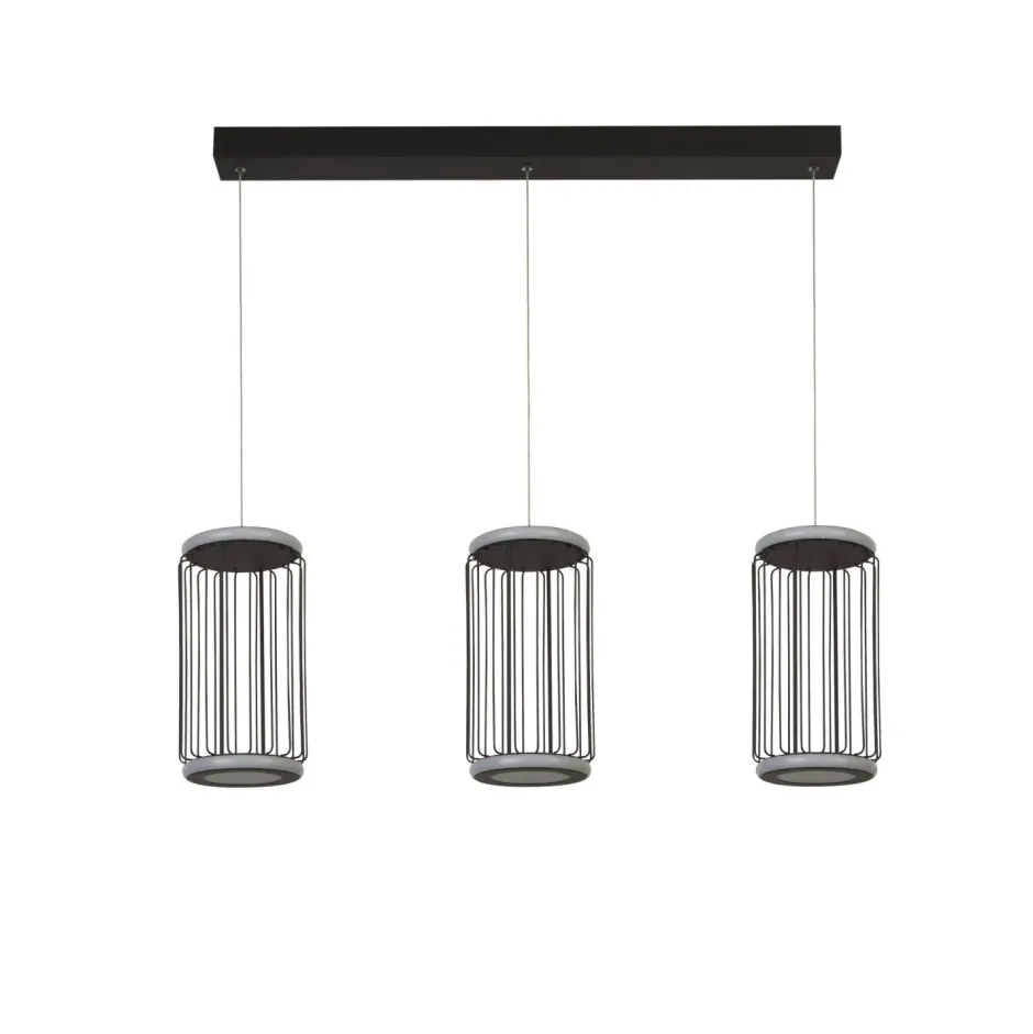 Hängelampen|Led Lampen*Searchlight LED Hängelampe Schwarz Weiß Metall 3000 K 996 lm B: 90 cm