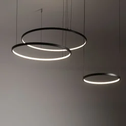 Hängelampen|Led Lampen*Nowodvorski LED Hängelampe XXL 3000 K 1600 lm Schwarz Metall 3 Ringe