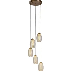 Hängelampen|Led Lampen*Searchlight LED Hängeleuchte Ø 35 cm H: max. 1,5 m Bronze Creme 3000 K