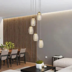 Hängelampen|Led Lampen*Searchlight LED Hängeleuchte Ø 35 cm H: max. 1,5 m Bronze Creme 3000 K