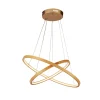 Wohnzimmerlampen|Designerlampen*Searchlight LED Hängeleuchte Bambus in Gold Natur Ø 50 cm Ring