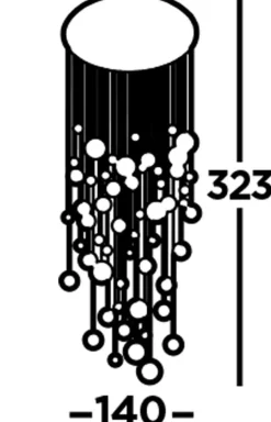 Searchlight LED Hängeleuchte D: 140 cm in Chrom Kupfer Messing< Hängelampen|Led Lampen