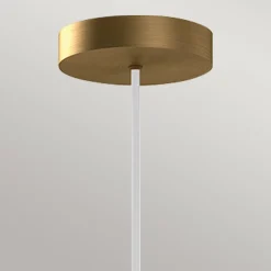 Hängelampen|Led Lampen*Elstead LED Hängeleuchte Glas Metall B: 19,8cm Modern Weiß Gold antik