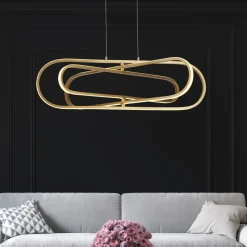 Searchlight LED Hängeleuchte in Gold 3000/4500/6500 K B: 80 cm< Hängelampen|Led Lampen