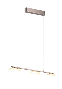 Hängelampen|Bürolampen*Trio Reality LED Hängeleuchte Metall Glas Nickel 3-flammig 102 cm